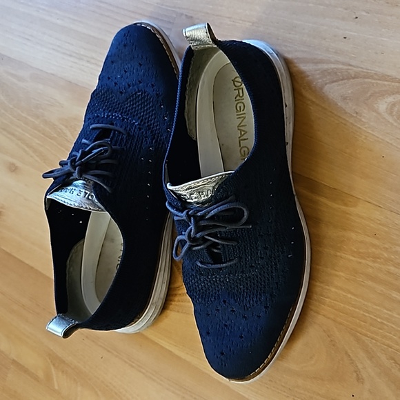 Cole Haan Original Grand Wingtip Oxfords in Marine Blue - Picture 2 of 7